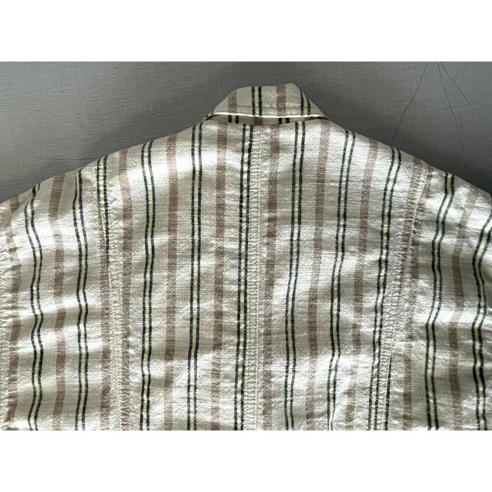 Maeve Anthropologie Sz XS Danielle Blazer Cotton Oversized Casual Boho Classic - Picture 10 of 13